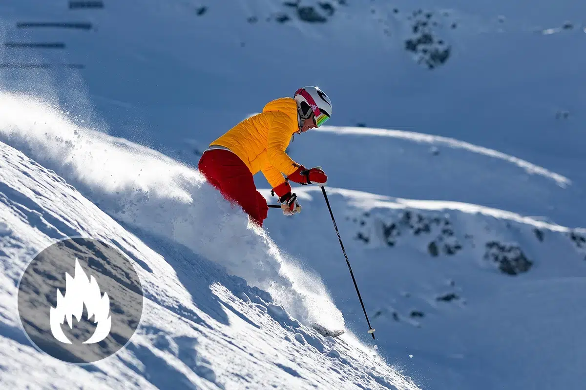 Gasto energético y calórico en calorías quemadas al hacer esquí alpino en una pista