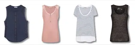 Exemples de tops à porter pour sa silhouette en H ou rectangle