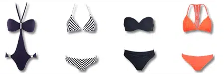 Exemples de maillots de bain à porter pour sa silhouette en en H ou rectangle