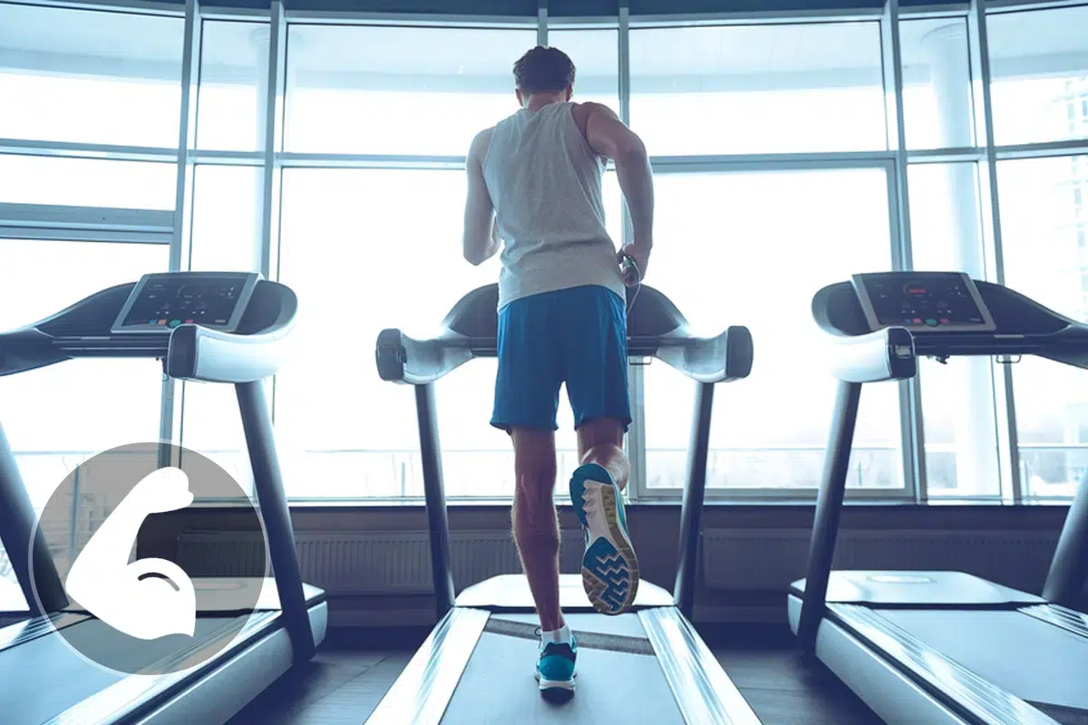 Which muscles does running on a treadmill use and tone?