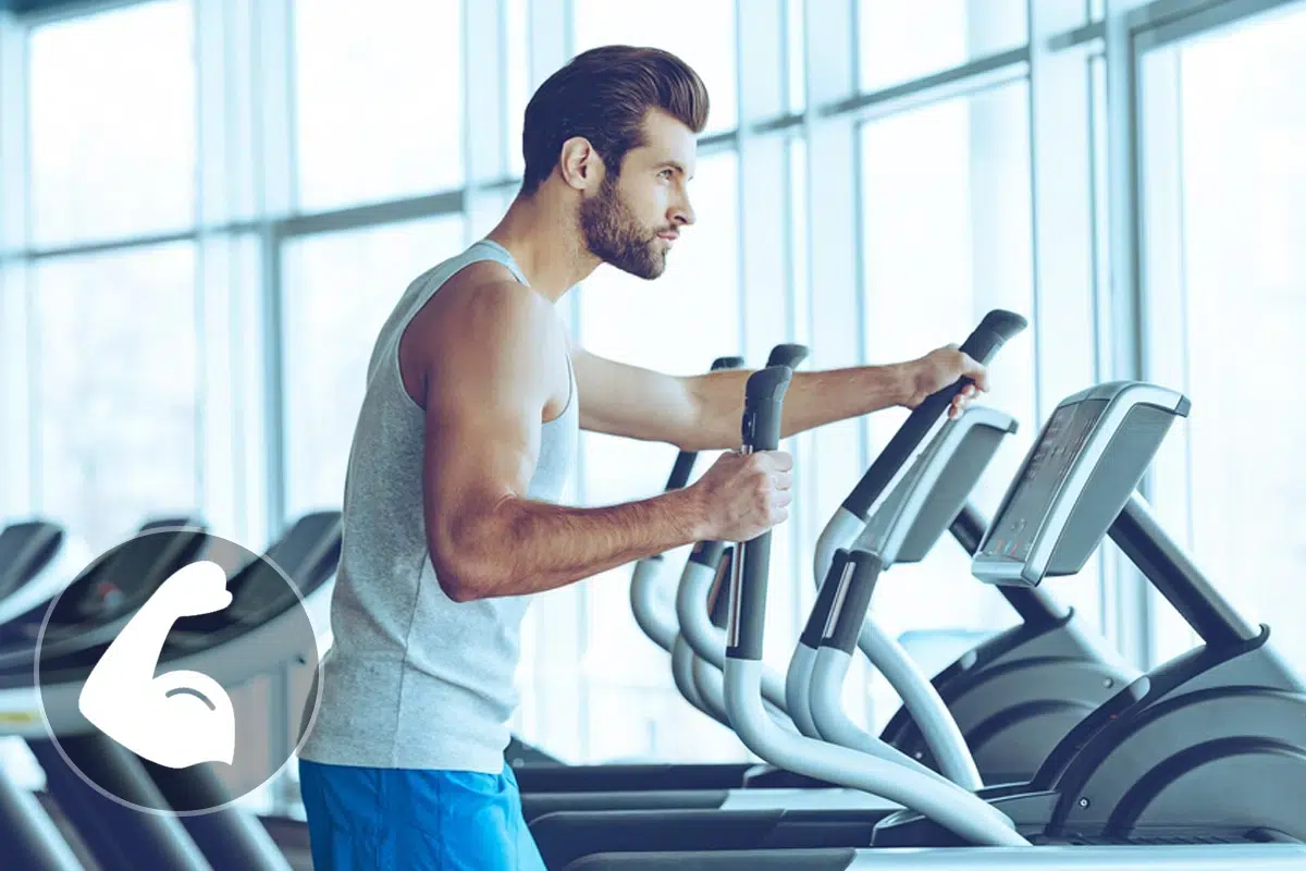Which muscles does the elliptical trainer or cross-trainer use and tone?