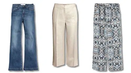 Exemples de jeans, pantalons, combi-shorts à porter quand on est grande