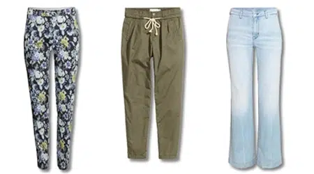 Exemples de jeans, pantalons, combi-shorts à porter quand on est mince ou très mince