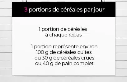 Quelle quantité et combien de portions de céréales et pain consommer par jour ?