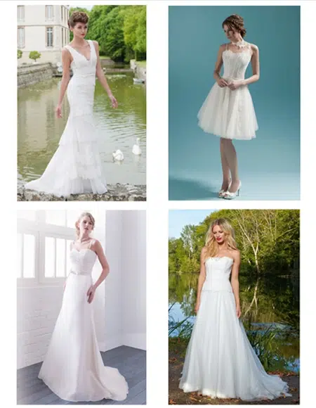 Exemples de robe de mariée à choisir et porter pour la morphologie et la silhouette en 8 ou huit