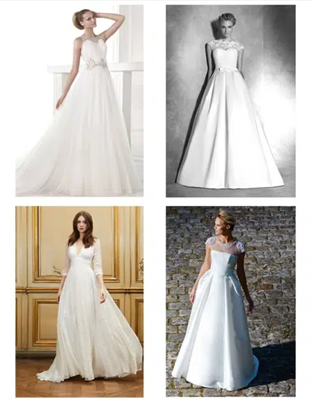 Exemples de robe de mariée à choisir et porter pour la morphologie et la silhouette en A, pyramide, triangle ou poire
